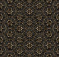 Dark seamless polygonal pattern with triangles. Black texture with bright orange thin lines. Vector geometric illustration for background, wallpaper interior, textile, wrapping paper and print design.