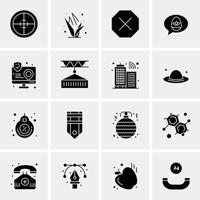 16 iconos de negocios universales vector ilustración de icono creativo para usar en proyectos relacionados con la web y dispositivos móviles