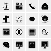 16 iconos de negocios universales vector ilustración de icono creativo para usar en proyectos relacionados con la web y dispositivos móviles