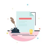 contract paper document agreement award Flat Color Icon Vector