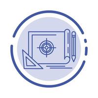 Achievement File File Target Marketing Target Blue Dotted Line Line Icon vector