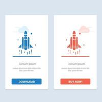 Launch Rocket Space Technology  Blue and Red Download and Buy Now web Widget Card Template vector