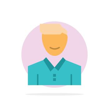 Avatar Client Face Happy Man Person User Abstract Circle Background Flat color Icon vector