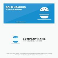 hamburguesa comer americano usa icono sólido sitio web banner y plantilla de logotipo de empresa vector
