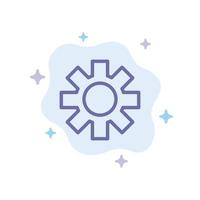 Setting Cog Gear Blue Icon on Abstract Cloud Background vector