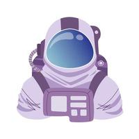 retrato de astronauta. ilustración vectorial en estilo de dibujos animados. aislado sobre fondo blanco. vector