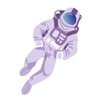 Astronaut floating in outer space. Vector illustration in cartoon style. Isolated on white background.