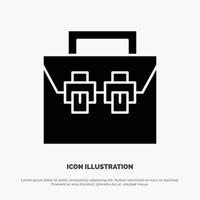 Bag Box Construction Material Toolkit solid Glyph Icon vector