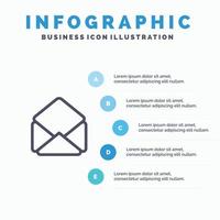 Mail Email Open Line icon with 5 steps presentation infographics Background vector