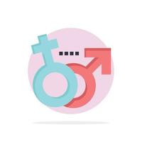 Gender Male Female Symbol Abstract Circle Background Flat color Icon vector