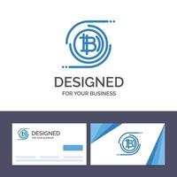 Creative Business Card and Logo template Bitcoins Bitcoin Block chain Crypto currency Decentralized vector