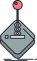 arcade game gaming joystick stick Flat Color Icon Vector