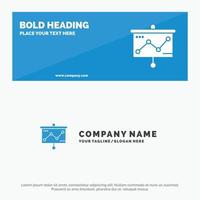 Chart Presentation Graph Projector SOlid Icon Website Banner and Business Logo Template vector