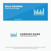 Graph Line Up Down  SOlid Icon Website Banner and Business Logo Template vector