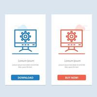 Computer Setting Design  Blue and Red Download and Buy Now web Widget Card Template vector