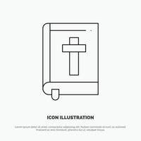 Bible Book Easter Religion Line Icon Vector