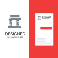 Landmark Paris Tower Grey Logo Design and Business Card Template vector