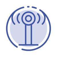 Service Signal Wifi Blue Dotted Line Line Icon vector