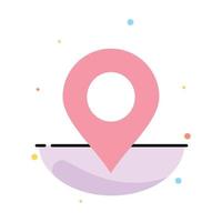 Location Marker Pin Abstract Flat Color Icon Template vector
