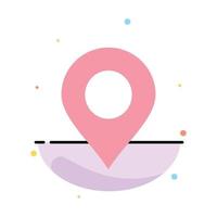 Location Marker Pin Abstract Flat Color Icon Template vector