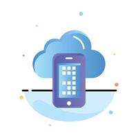 Cloud Computing Mobile Cell Abstract Flat Color Icon Template vector