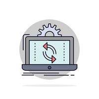 data processing Analysis reporting sync Flat Color Icon Vector