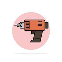 Drill Power Machine Cordless Electronics Abstract Circle Background Flat color Icon vector