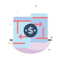 Mobile Money Payment PeerToPeer Phone Abstract Flat Color Icon Template vector