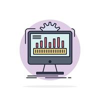 dashboard admin monitor monitoring processing Flat Color Icon Vector