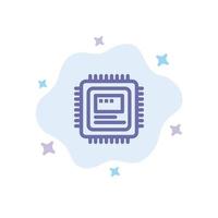 Cpu Storage Computer Hardware Blue Icon on Abstract Cloud Background vector