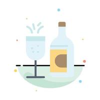 botella de vidrio bebida de pascua plantilla de icono de color plano abstracto vector