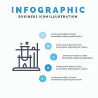 como el icono de la línea espacial de la ciencia con el fondo de la infografía de presentación de 5 pasos vector