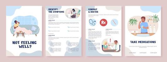 Disease flat vector brochure template. Booklet, leaflet printable flat color designs. Editable magazine page, reports kit with text space