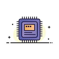 Cpu Storage Computer Hardware  Business Flat Line Filled Icon Vector Banner Template