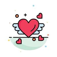 Loving Love Heart Wedding Abstract Flat Color Icon Template vector