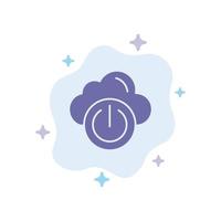 Cloud Power Network Off Blue Icon on Abstract Cloud Background vector