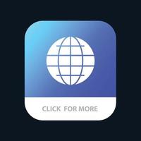 World Globe Internet Security Mobile App Button Android and IOS Glyph Version vector