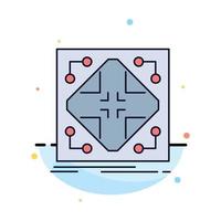 Data infrastructure network matrix grid Flat Color Icon Vector