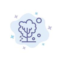 suelo global seco árbol calentamiento icono azul sobre fondo de nube abstracta vector