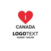 Love Heart Canada Business Logo Template Flat Color vector