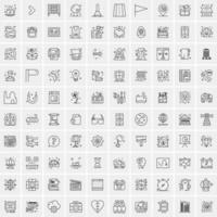 conjunto de 100 iconos de línea de negocios creativos vector