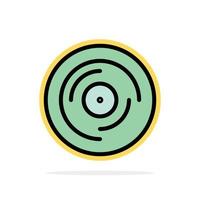 Beat Dj Juggling Scratching Sound Abstract Circle Background Flat color Icon vector