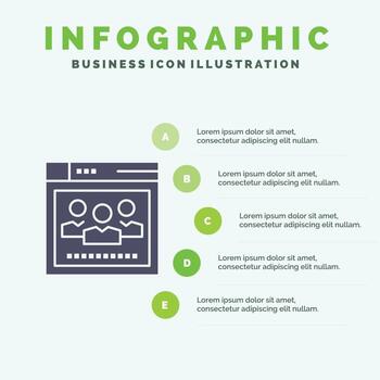 Browser Network Web Education Infographics Presentation Template 5 Steps Presentation vector