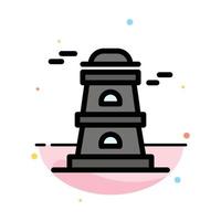 Observatory Tower Watchtower Abstract Flat Color Icon Template vector