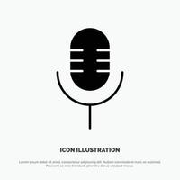 Mic Microphone Sound Show solid Glyph Icon vector