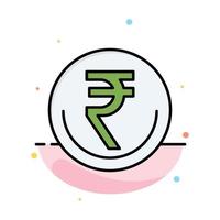 Business Currency Finance Indian Inr Rupee Trade Abstract Flat Color Icon Template vector