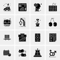 16 iconos de negocios universales vector ilustración de icono creativo para usar en proyectos relacionados con la web y dispositivos móviles