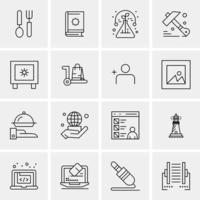 16 Universal Business Icons Vector Creative Icon Illustration to use in web and Mobile Related proje