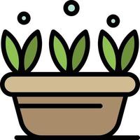 crecimiento hoja planta primavera color plano icono vector icono banner plantilla