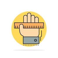 Education hand learn learning ruler Flat Color Icon Vector